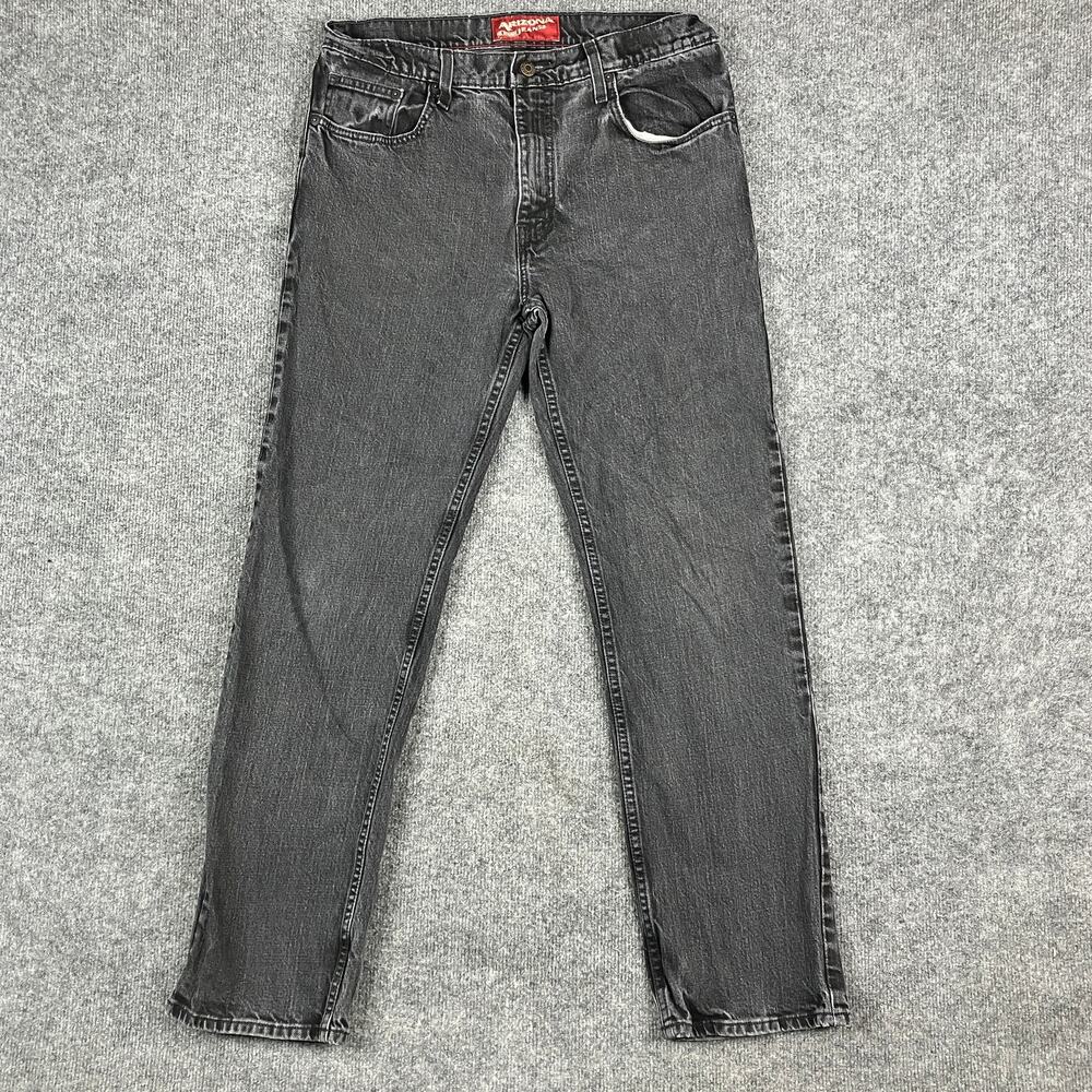 Arizona Jeans Co. Jeans Mens Size 34x32 Black Straight Fit Casual Washed Denim